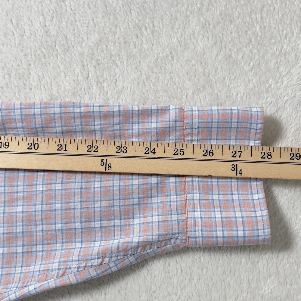 Faherty Button‎ Down Shirt Mens Sz XL Pink Plaid Long Sleeve